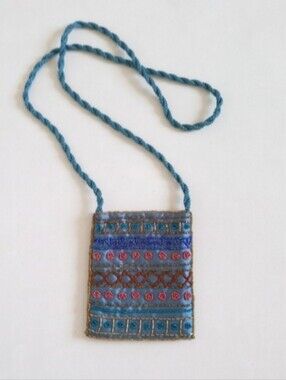 Y2K blue beaded crossbody mini purse